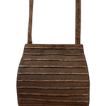 Loewe Vintage Striped Brown Suede Crossbody