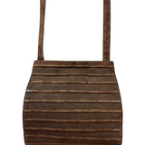 Loewe Vintage Striped Brown Suede Crossbody