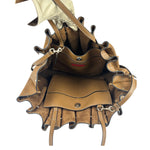 Valentino Garavani Brown Rockstud Shoulder Tote