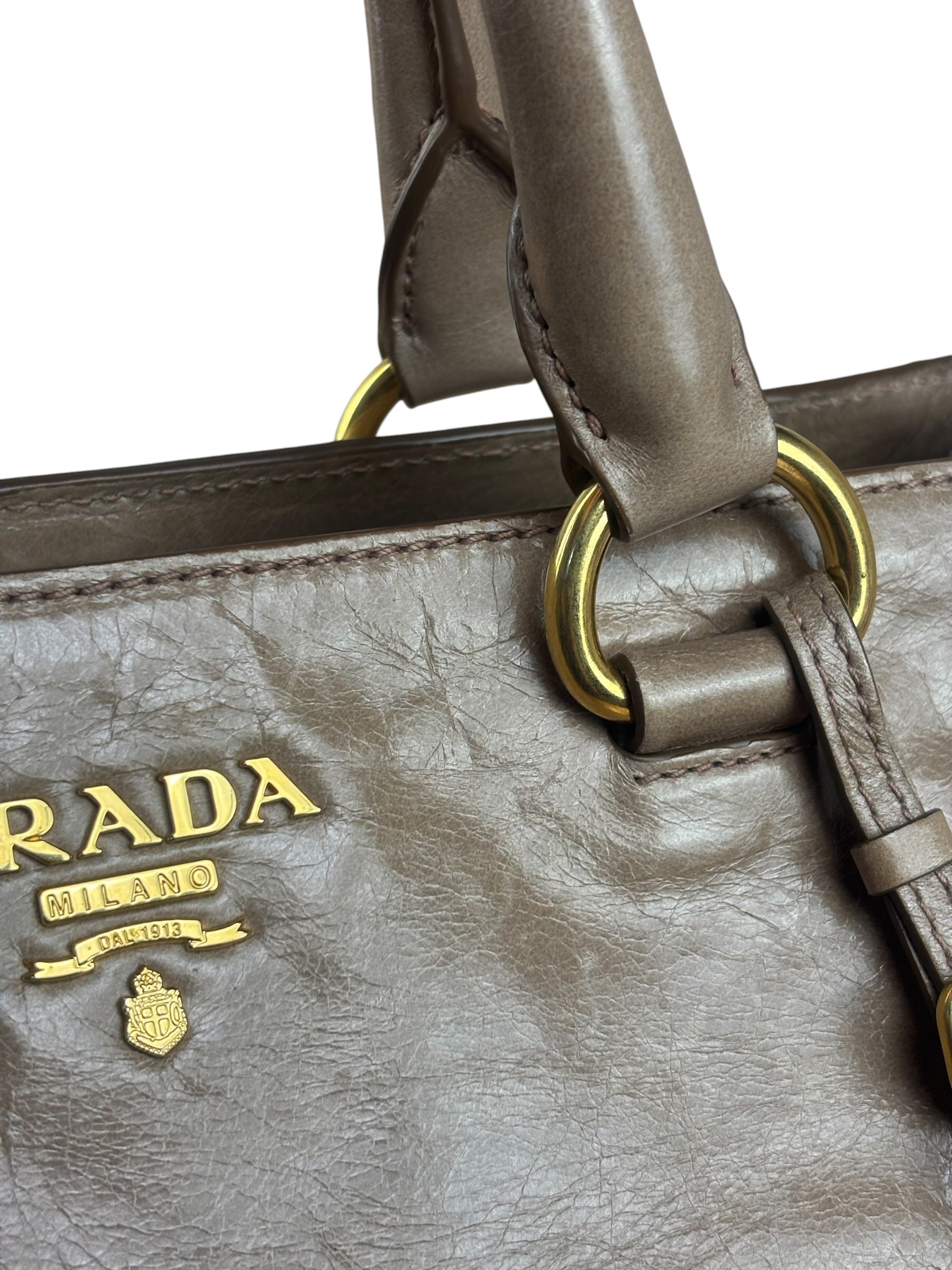 Prada Vitello Shine 2Way Tote Bag
