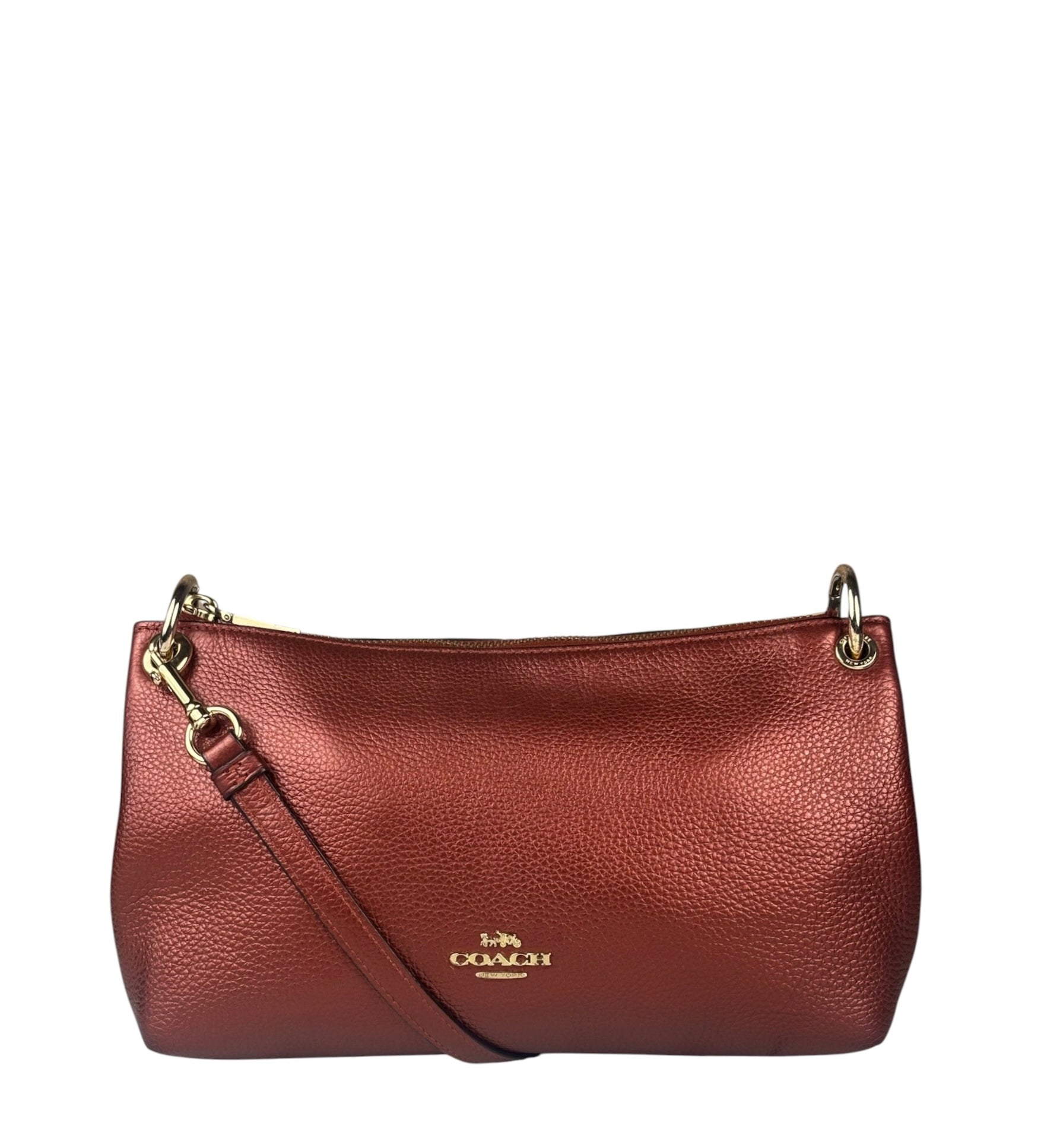 Coach Metallic Currant Leather Charley Crossbody