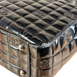 Chanel Vintage Black Patent Leather Chocolate Bar Pyramidal Tote Bag 2002
