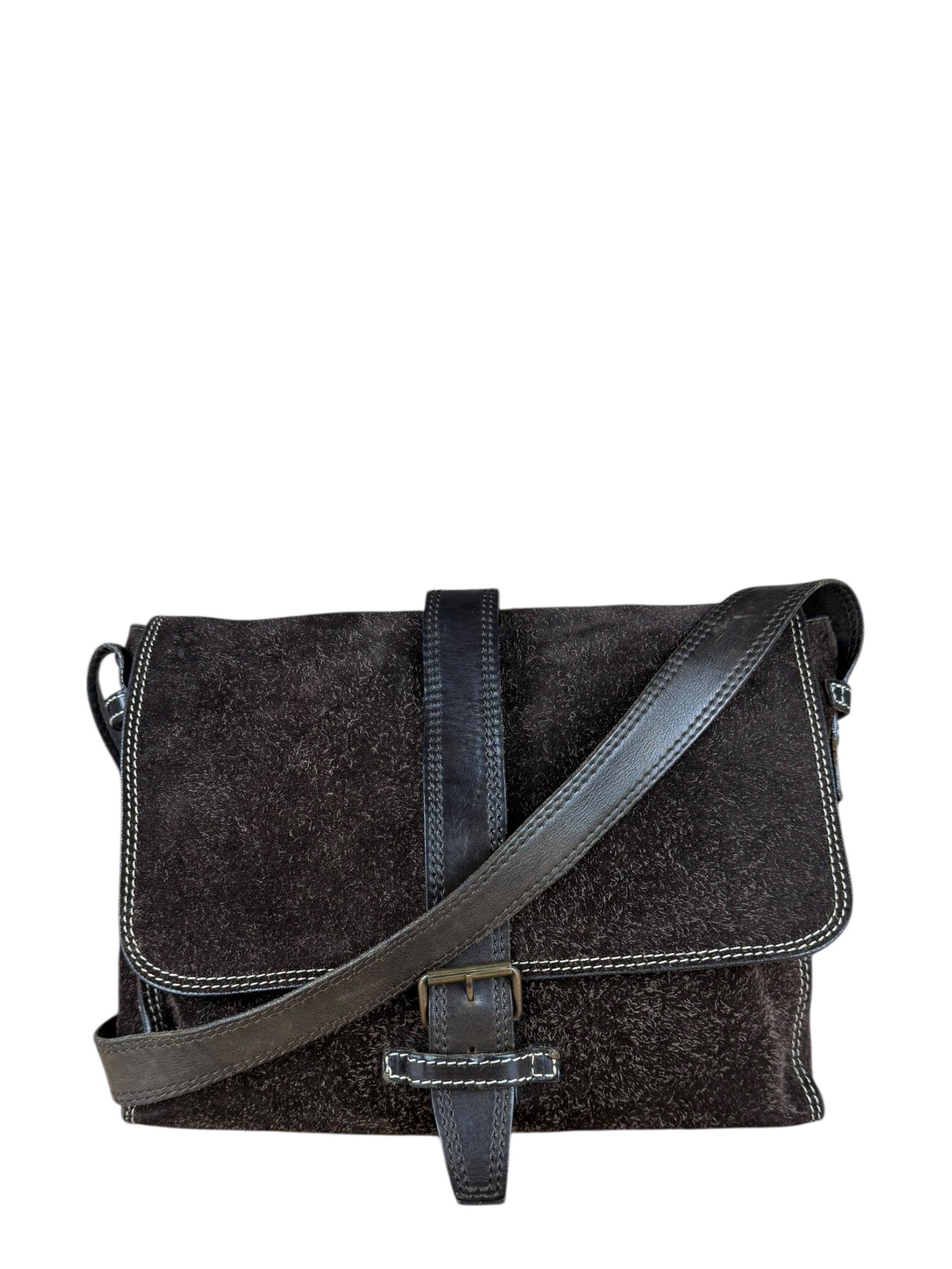 John Varvatos Suede Messenger Bag