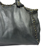 Bottega Veneta Dark Grey Leather Studded Shoulder Bag
