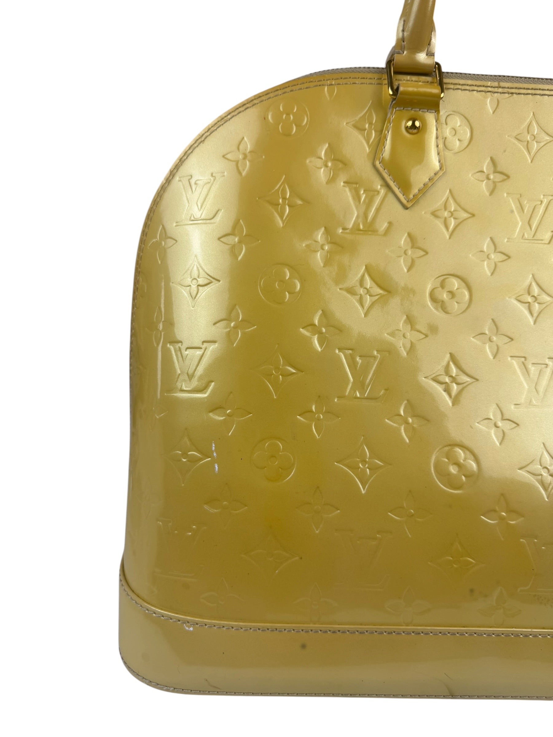 Louis Vuitton Yellow Monogram Vernis Alma Handbag