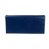 Prada Blue Saffiano Leather Fire Flap Wallet On Chain