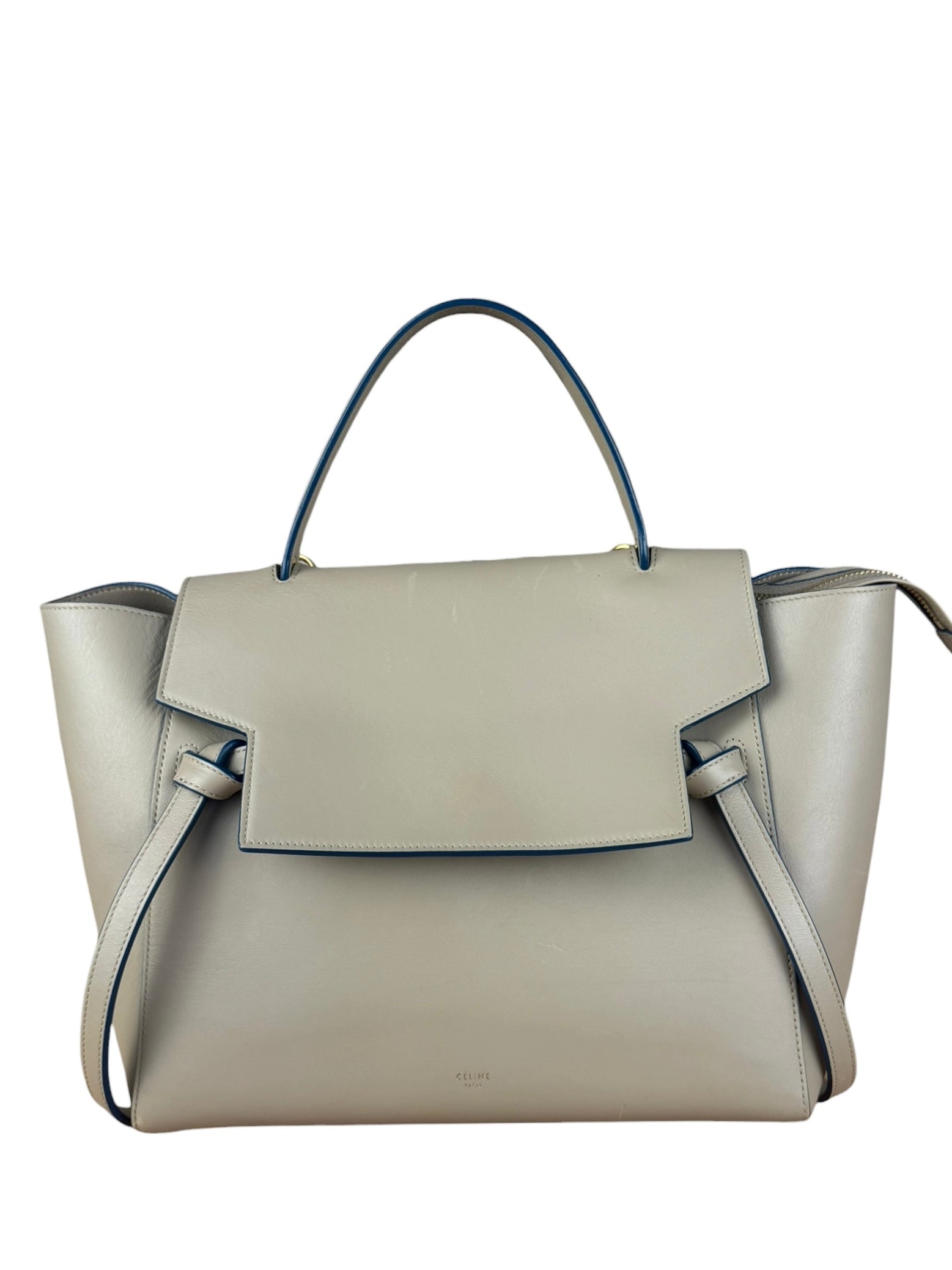 Celine Beige Leather Belt Two Way Bag
