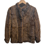Vintage Chocolate Brown Mink Stripped Fur Coat
