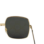 Gucci GG0414S Square Metal Frame Mirrored Lenses Sunglasses