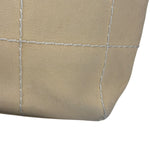 Chanel Vintage Beige Canvas Quilted Chocolate Bar Tote 2003