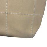 Chanel Vintage Beige Canvas Quilted Chocolate Bar Tote 2003