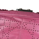 Christian Dior Purple Ruffle Leather New Lock Flap Bag