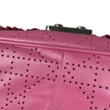 Christian Dior Purple Ruffle Leather New Lock Flap Bag