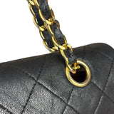 Chanel Black Quilted Leather Full Flap Chain Bag 1986