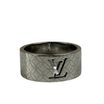 Louis Vuitton Silver Logo Cut-Out Ring