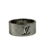 Louis Vuitton Silver Logo Cut-Out Ring