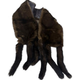 Vintage Brown Fur Tailed Shawl