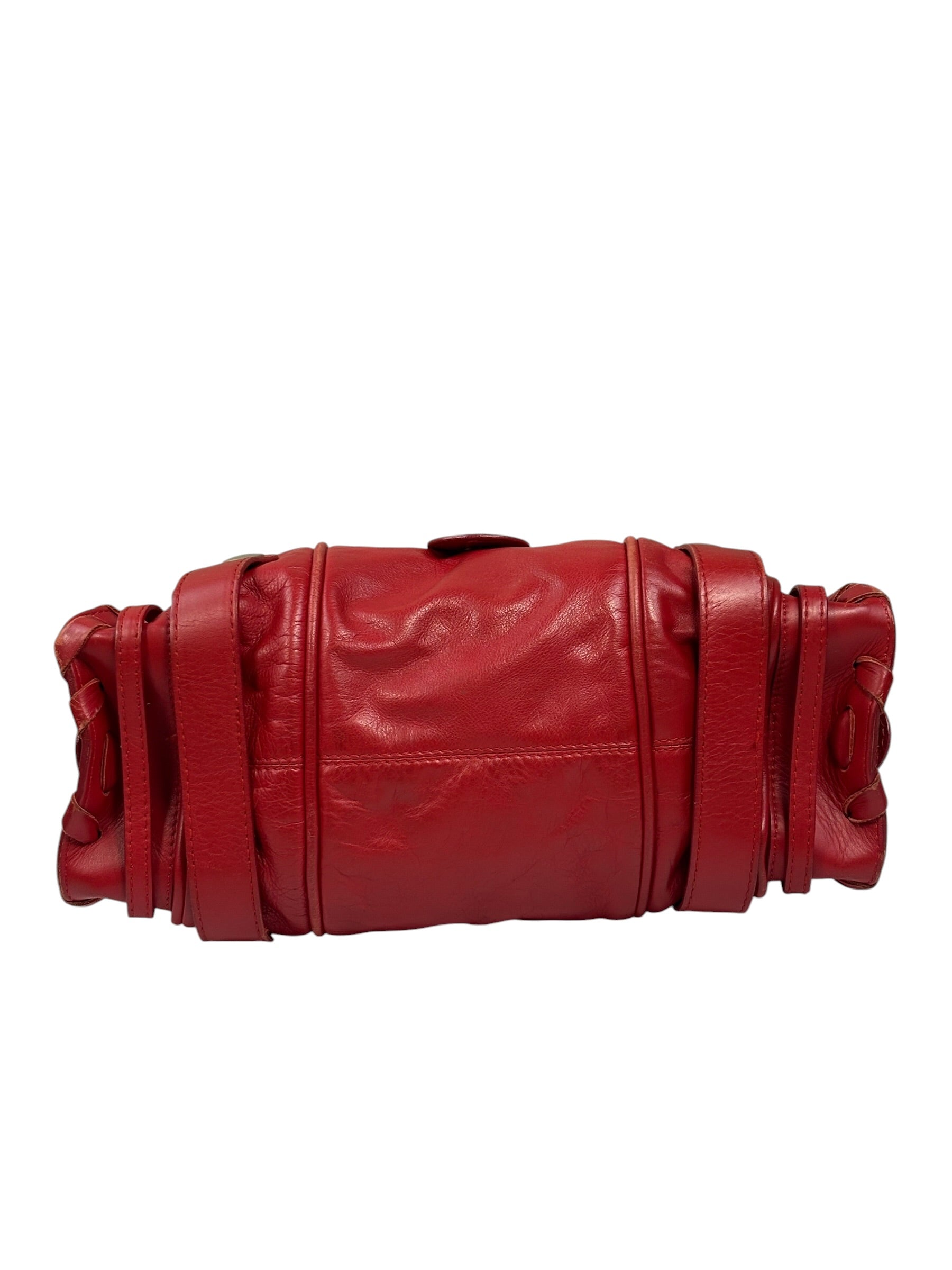 Chloe Red Leather Silverado Shoulder Bag