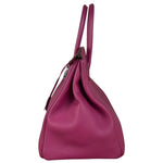 Hermes 2013 Plum Clemence Leather Palladium Birkin 35
