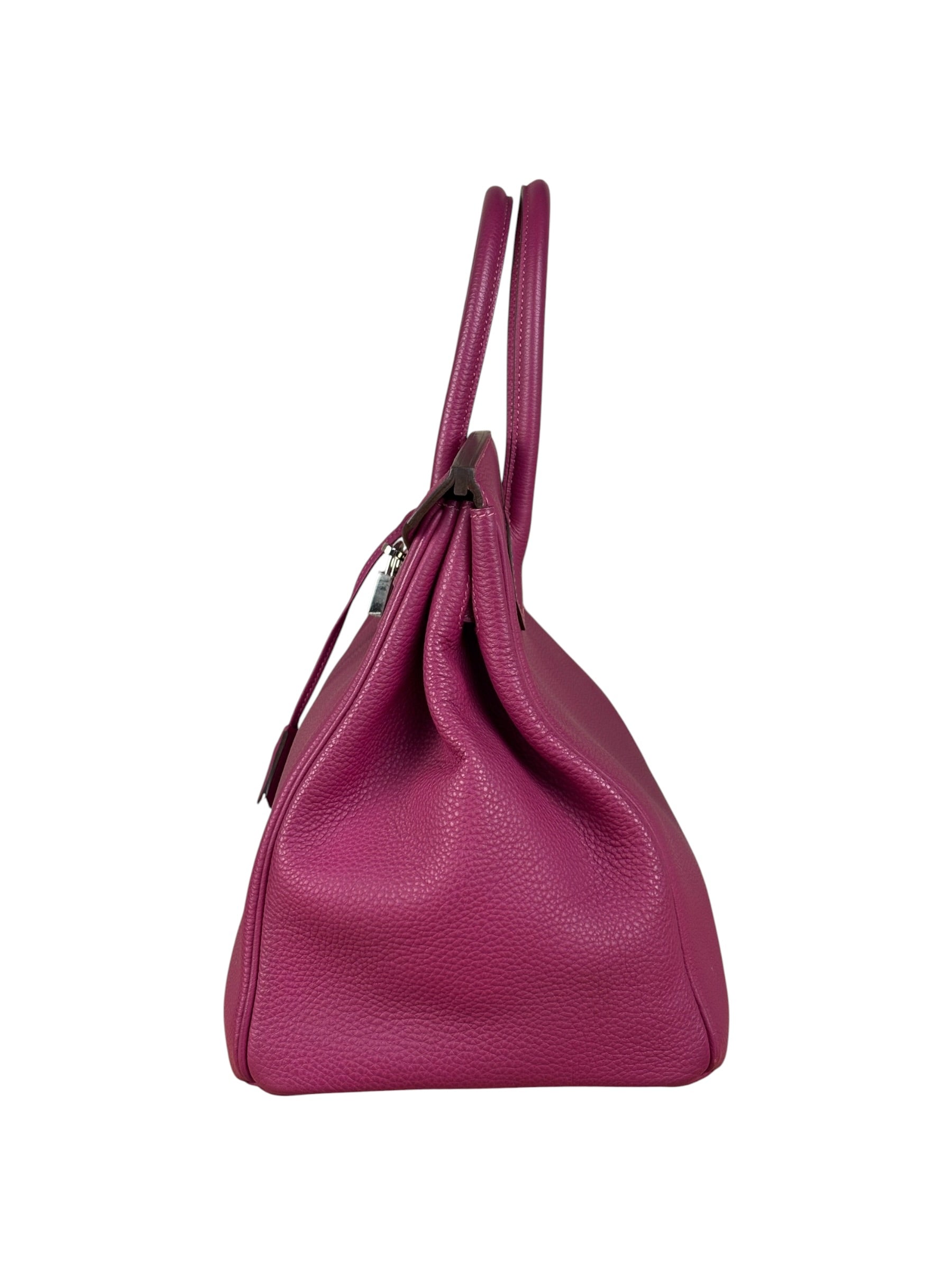 Hermes 2013 Plum Clemence Leather Palladium Birkin 35