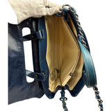 Chanel Blue Quilted Calfskin Large Convertible Boy Two-Way Bag 2012