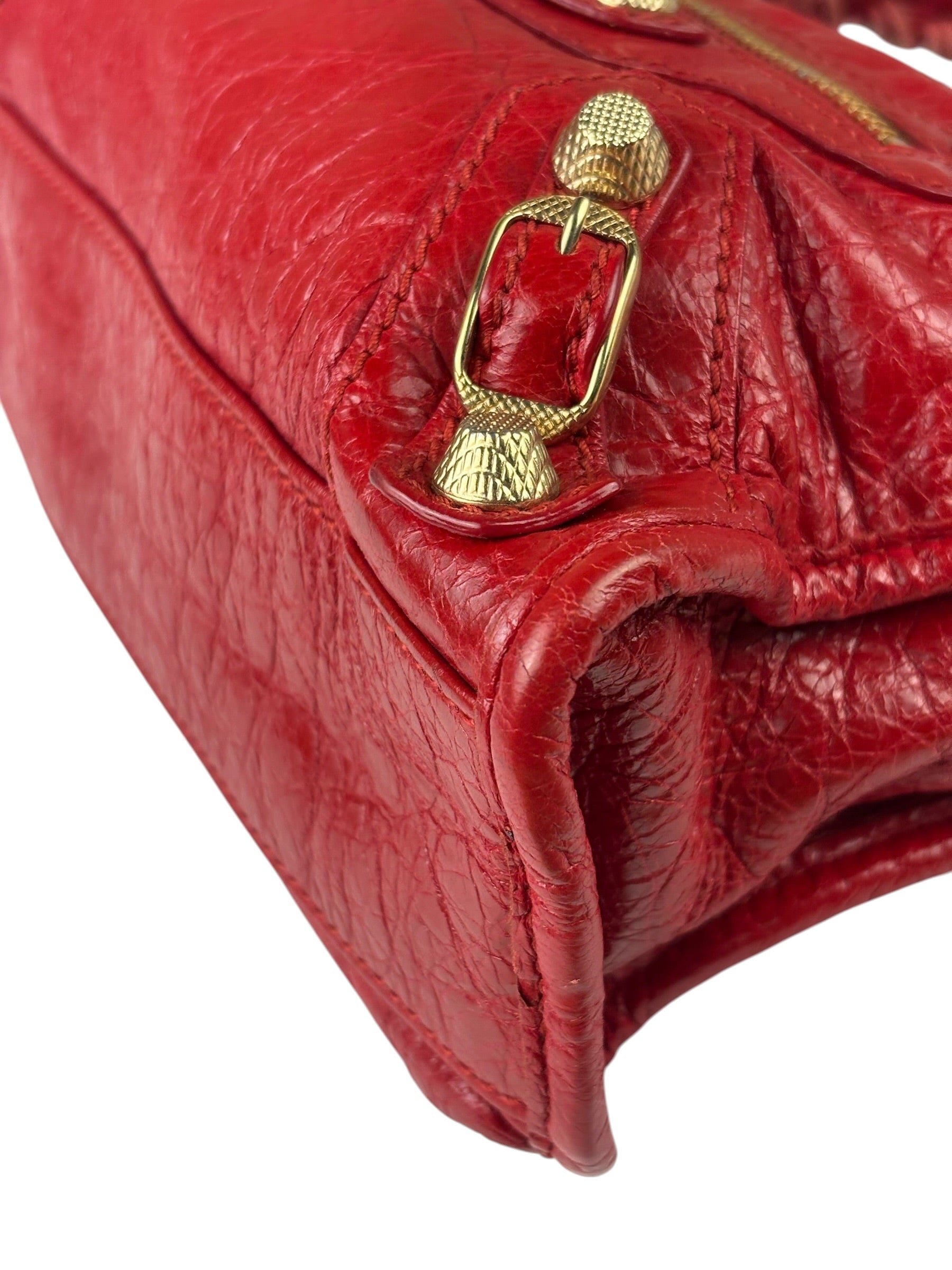 Balenciaga Red Calfskin Mini Le City Bag