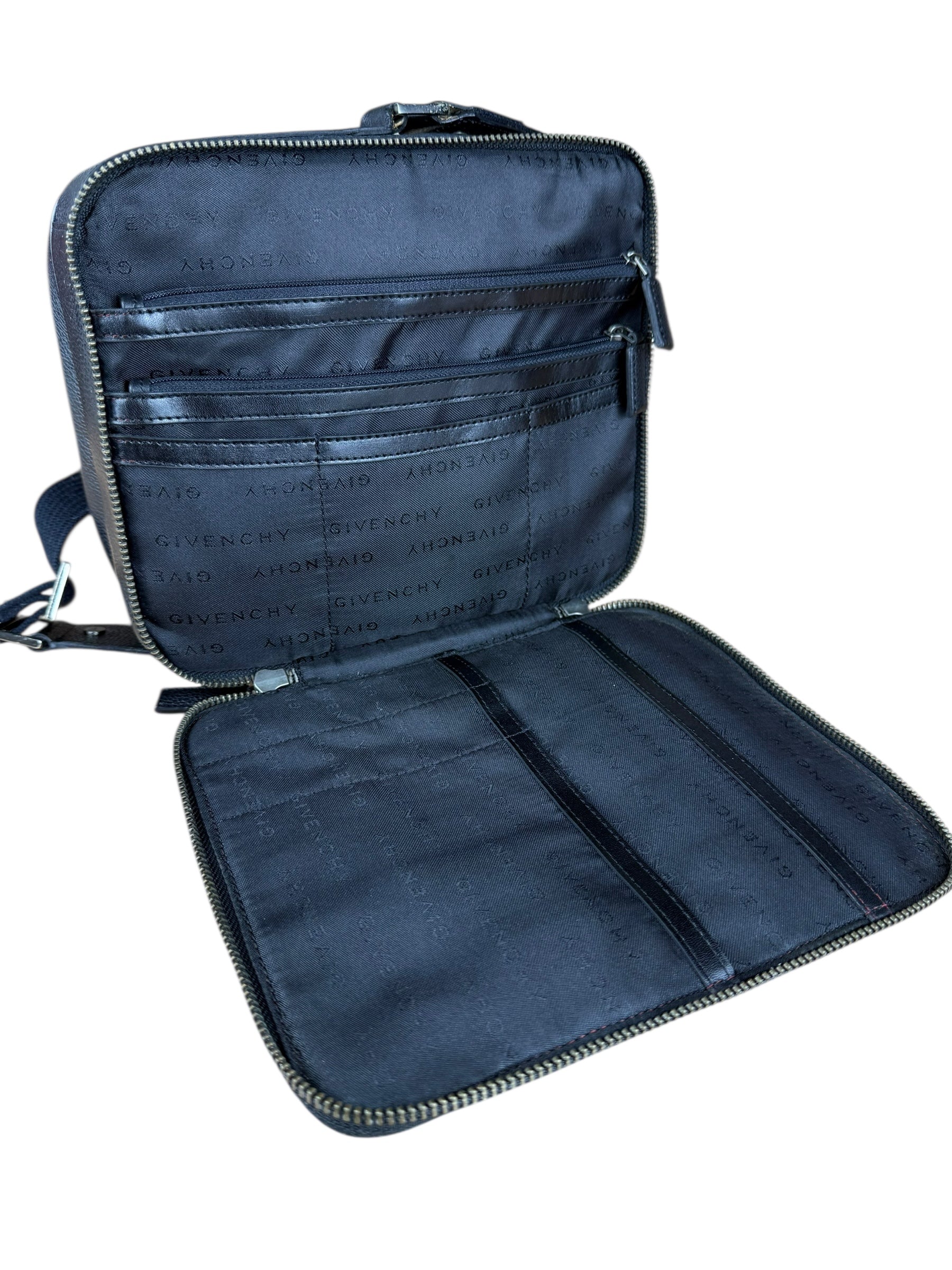 Givenchy Black Canvas Leather Lined Crossbody