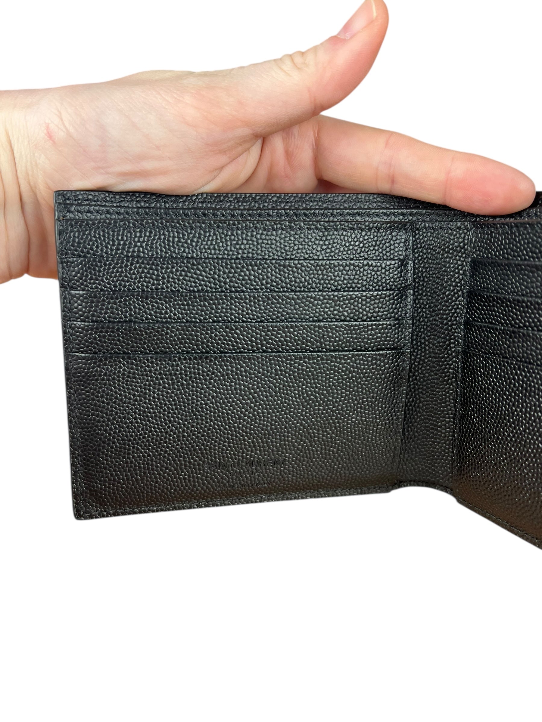 Yves Saint Laurent Leather Bi-Fold Wallet Black