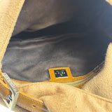 Fendi Brown Leather Trim/Wool Mamma Baguette