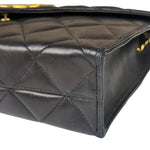 Chanel Black Quilted Leather Envelope Flap Bag Early 90's