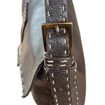 Fendi Selleria Brown Leather Stitched Baguette