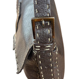 Fendi Selleria Brown Leather Stitched Baguette