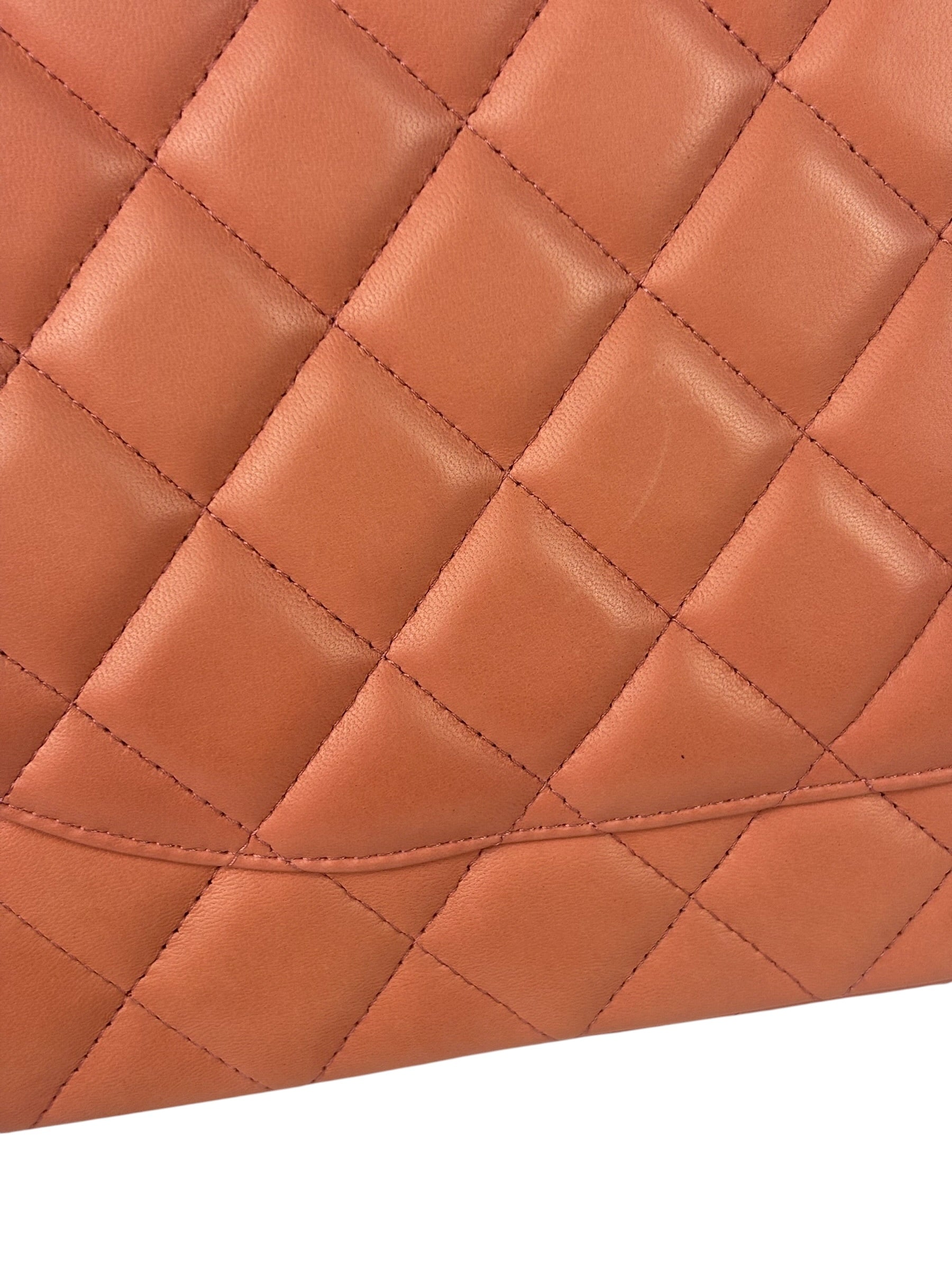 Chanel Pink Quilted Lambskin Classic Large Double Flap Bag 2012