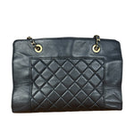 Chanel Vintage Black Quilted Mademoiselle Leather Shoulder Bag