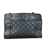 Chanel Vintage Black Quilted Mademoiselle Leather Shoulder Bag