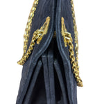 Chanel Vintage Navy Blue Matelasse Quilted Suede Chain Shoulder Bag