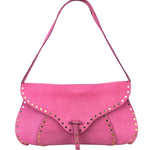 Celine Vintage Pink Suede Poulbot Shoulder Bag