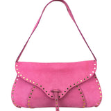 Celine Vintage Pink Suede Poulbot Shoulder Bag