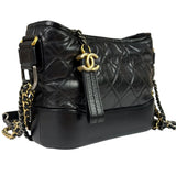 Chanel Black Quilted Leather Small Gabrielle Hobo Bag 2019