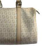 Fendi Vintage Beige Zucca Mini Boston Bag