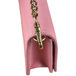 Prada Pink Saffiano Leather Wallet On Chain