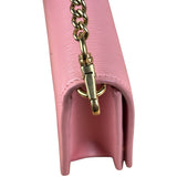 Prada Pink Saffiano Leather Wallet On Chain