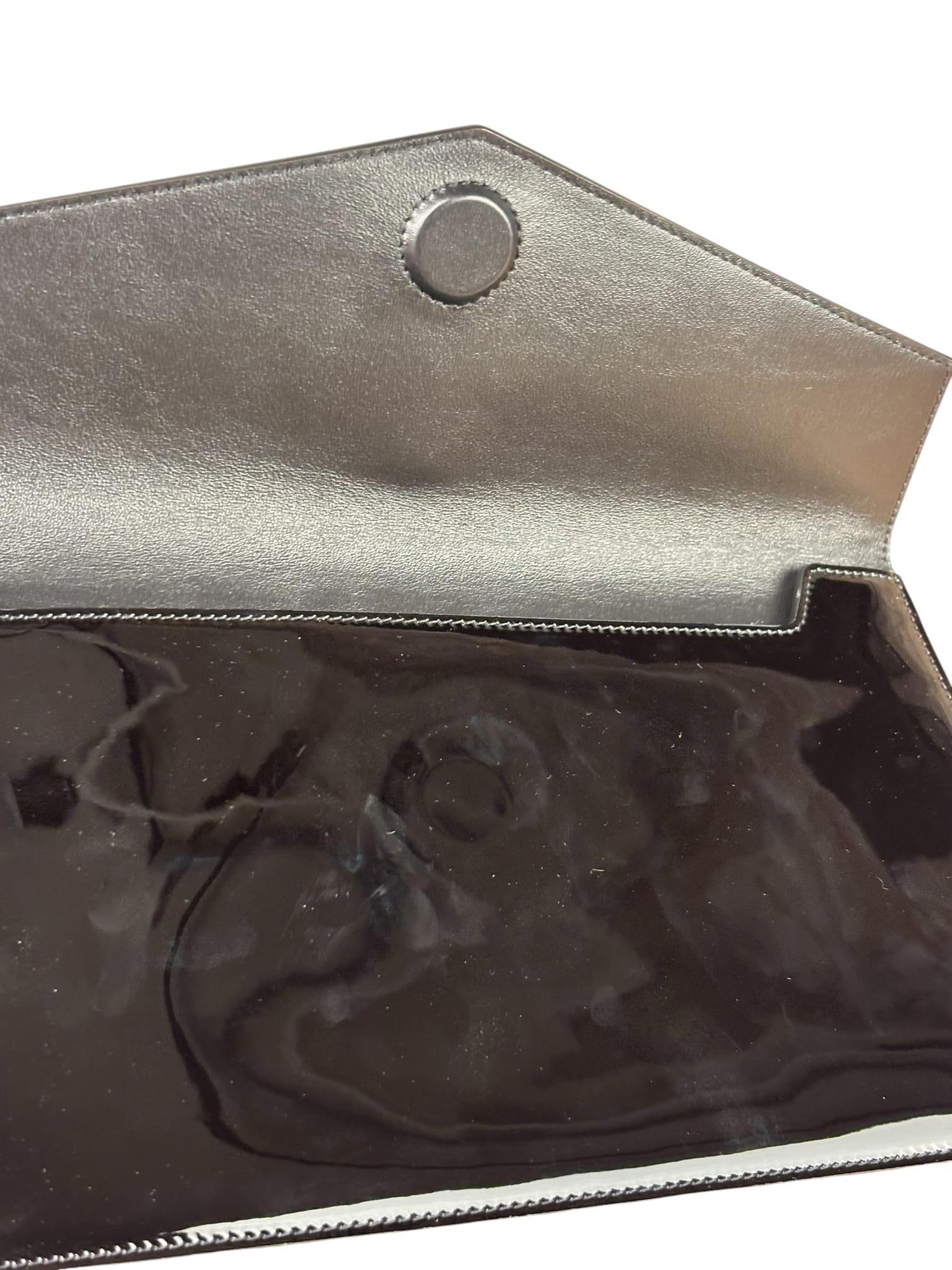 Yves Saint Laurent Black Patent Leather Uptown Pouch