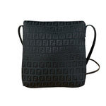 Fendi Black Zucchino Messenger Crossbody Bag