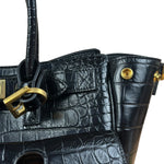 Balenciaga Black Leather Mini Bel Air Carry All Two-Way Bag