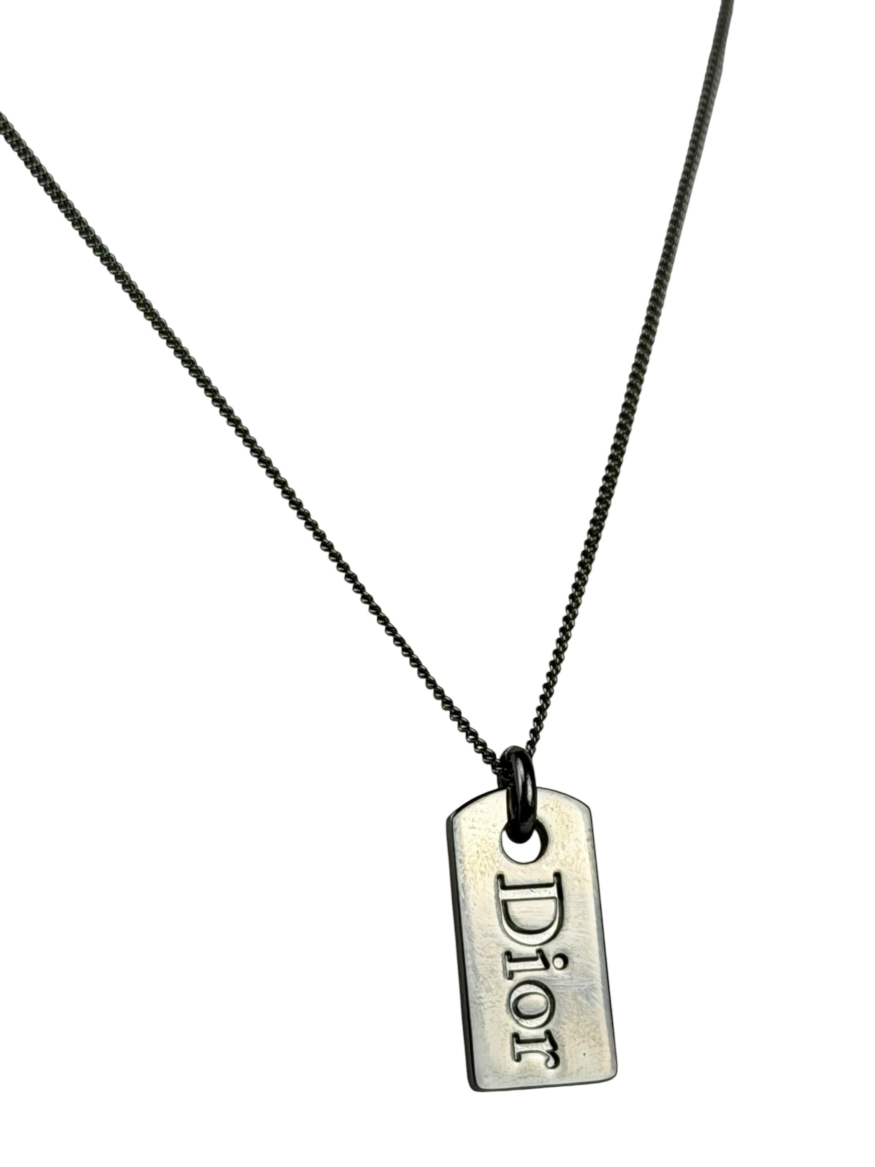Christian Dior Silver-Tone Pendant Necklace