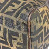 Fendi Vintage Brown Leather Trim Zucca De Jour Media Tote