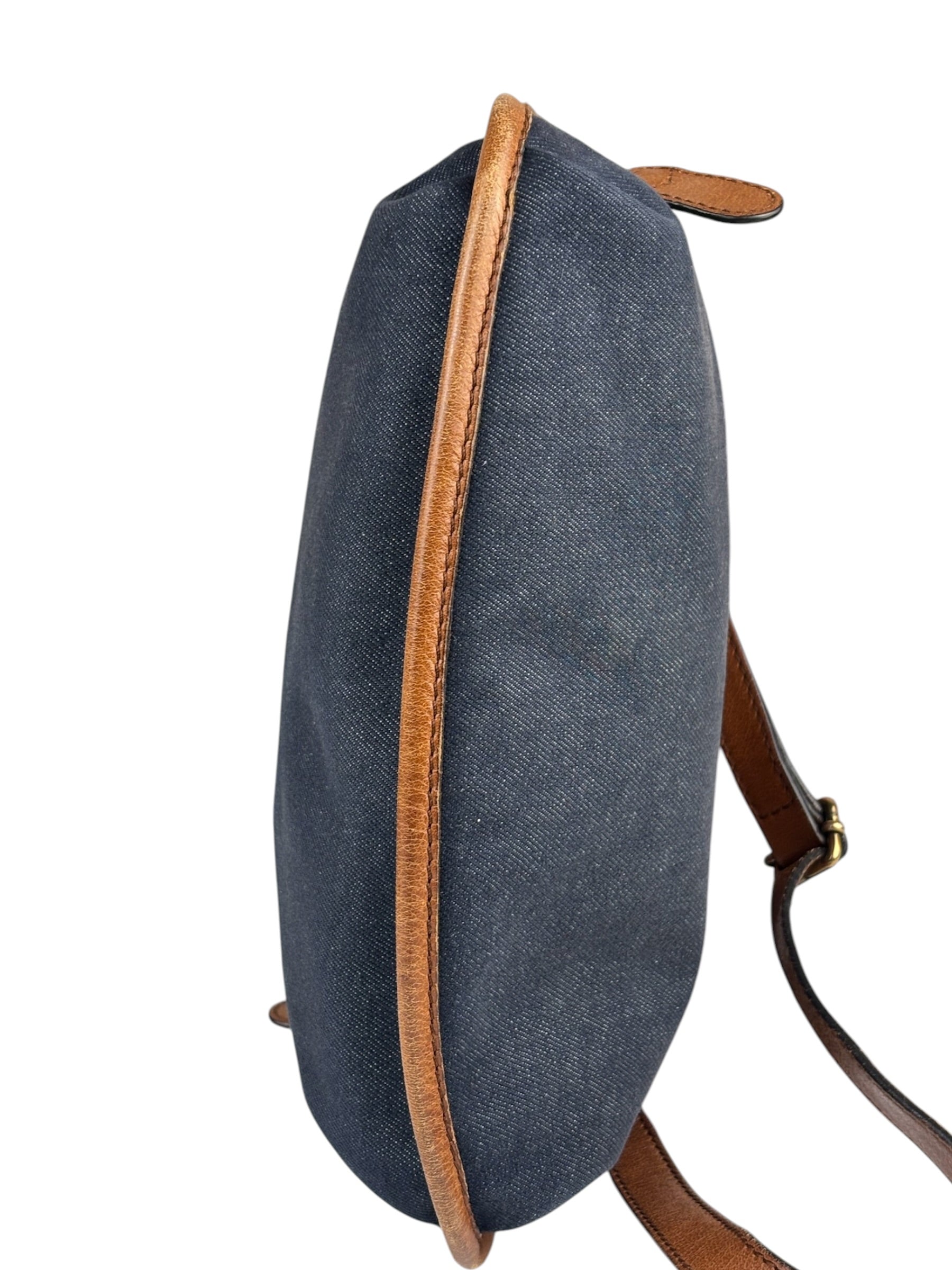 Chloe Dark Gray/Blue Harley Denim/Leather Crossbody Bag