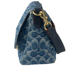 Coach Signature Blue Jacquard Denim Soft Tabby Shoulder Bag