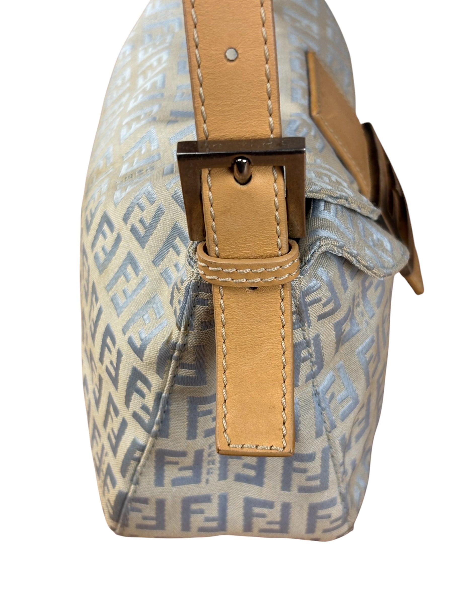 Fendi Vintage Blue Zucca Print Baguette